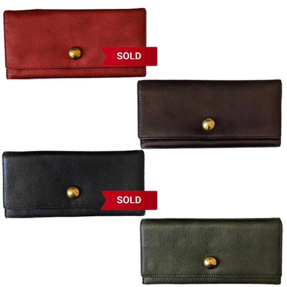 Osgoode Marley Leather Women's Long Wallet with Brass Snap New